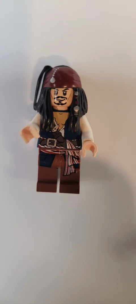 LEGO Captain Jack Sparrow Minifigure Pirates of the Caribbean poc001 EUC C16-4 