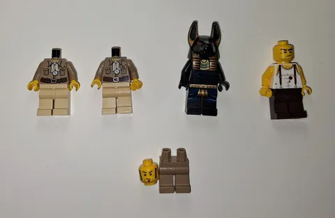 LEGO Pharaoh's Quest Minifigure Lot (Anubis Guard/Hale/McCloud/Jake)