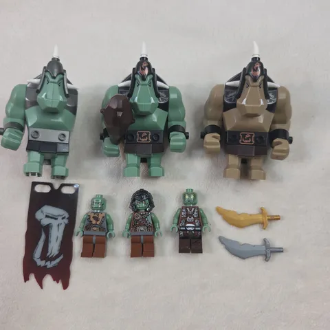 LEGO Castle Fantasy TROLL Lot 6 Figures Sand Green Black Dark Tan Black Retired