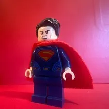 LEGO DC Superman Minifigure-dual printed laser eyes Face -spongy red cape