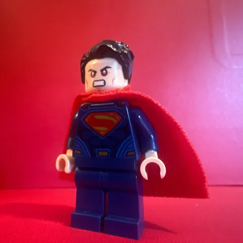LEGO DC Superman Minifigure-dual printed laser eyes Face -spongy red cape