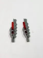 2X Lego Chima Silver VENGIOUS BLADE Gray Minifig Sword Chi Weapon w/Trans Red