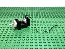 LEGO Black String Reel Winch 2x4x2 Old Gray Drum w/Thin Cord 30cm 6277 #73037