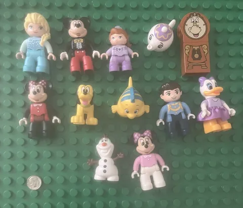 Lego Duplo - Lot Of (12) Disney Figure Pieces Daisy Prince Elsa Olaf Pluto  *