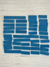 LEGO DARK AZURE BLUE LOT 47 PCS 2X8 2X6 PLATE AZUR VARIETY BUILDING PIECES