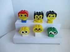 Lego Duplo Heads Cat Face Man and Woman Faces Googly Eyes Clown face