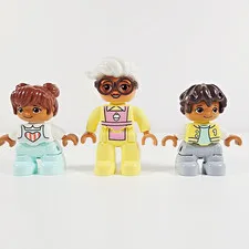 Lego Grandma Boy & Girl Minifigure Lot Duplo