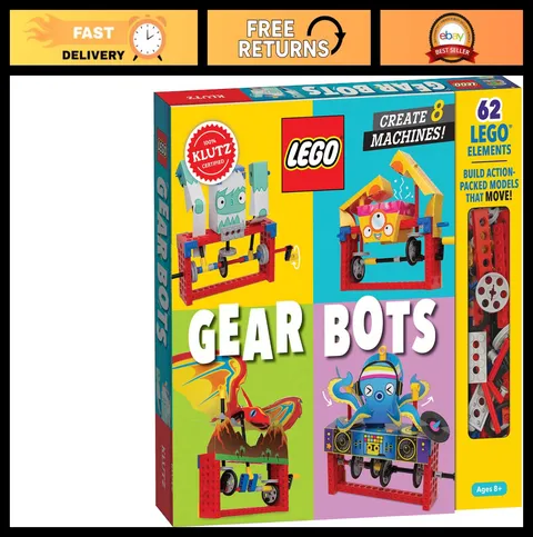 STEM Activity Kit - Build LEGO Gear Bots for Kids Ages 8-12 - Science Fun