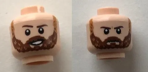 LEGO Light Nougat Minifigure, Head Dual Sided Reddish Brown Eyebrows, Reddish Br