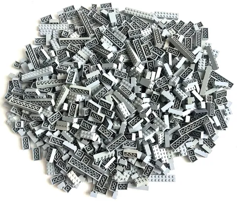 LEGO Bulk Lot of 600pcs Modern Light Bluish Gray 2x2 2x3 2x4 2x6 etc 2456 3001
