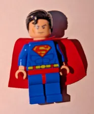 LEGO Superman Minifigure sh0003 Red Fabric Cape DC Super Heroes Blue Suit 6862