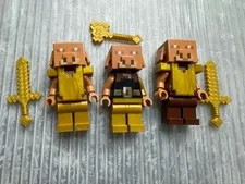 LEGO Minecraft Piglin MINIFIGURE LOT/3 Pearl Gold Armor 21168 sword 21185 Brute