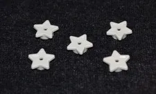 5 ~ 1x1 White Star Shaped Tile / Flower Bricks ~ New Lego Parts ~