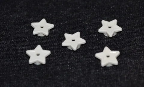 5 ~ 1x1 White Star Shaped Tile / Flower Bricks ~ New Lego Parts ~