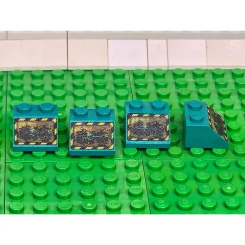 LEGO Pieces 4 Ct Of Slope 45 2x2 With Rock Raiders Pattern