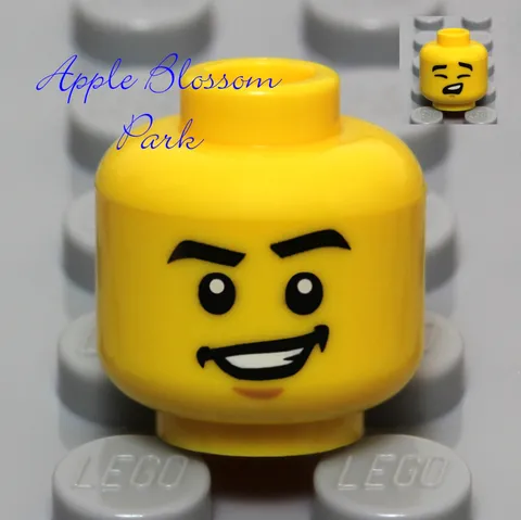 NEW Lego City Police Agents Boy MINIFIG HEAD Pirate Male Grin Big Smile Sleeping