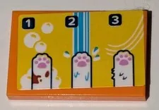 Lego Orange 2x3 Tile 1 2 3 Animal Paws Soap Rinse Dry Pet Bath Pattern Set 42650