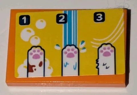 Lego Orange 2x3 Tile 1 2 3 Animal Paws Soap Rinse Dry Pet Bath Pattern Set 42650