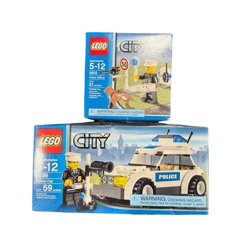 LEGO City vintage 5612 + 7236 sealed new NIB police car + officer bundle set