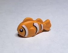 Lego Orange & White Clownfish Clown Fish Ocean Animal New 71052 Water