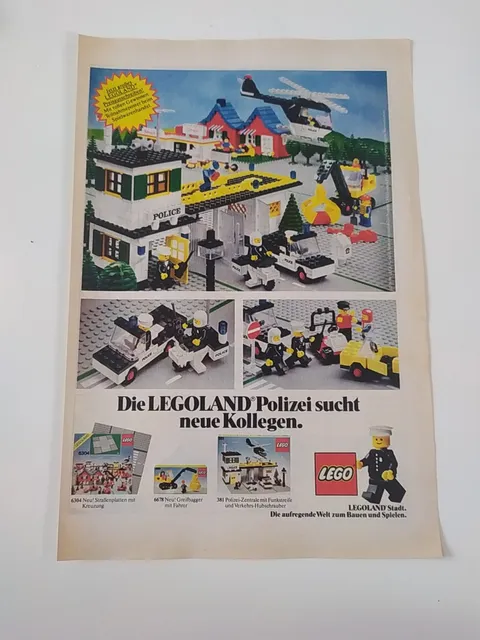 Rare Advertising Flyer Advertising Sheet LEGO Legoland City Police City 381 6678 1979