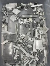 1 lb. Bulk Mixed Gray Legos - standard blocks and unique pieces (Lot CC)