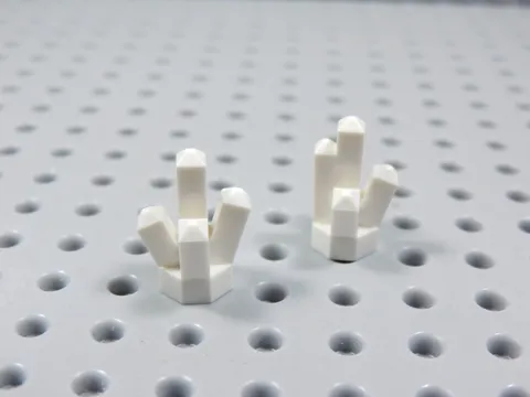 LEGO Lot of 2 White 5 Point Crystal Gem Accessory Minifig BQ