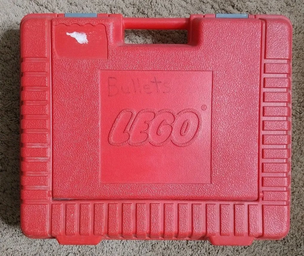 LEGO 1985 Vintage Red Plastic Storage Suitcase Carry Case 12" x 15"  Made in USA