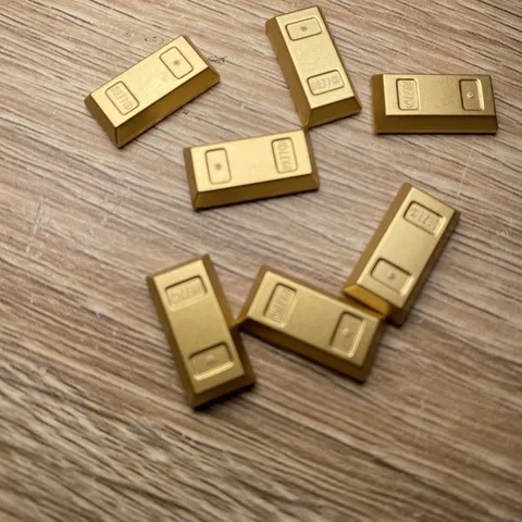 LEGO Gold Bar/Ingots Minifigure Accessory Bulk Lot x7 (Design ID 98710)