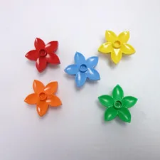 Lego Duplo Flower Lot of 5 Green Red Yellow Blue Orange Toddler Stem Toy