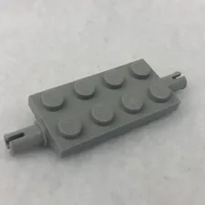 LEGO 30157 Light Bluish Gray Plate, Modified 2 x 4 W/ Pins & Thin Supports (x1)