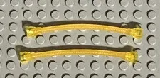 (2) LEGO Classic Space Trans-Yellow Hose (73590c01a) Flexible 8.5L Tabless Ends
