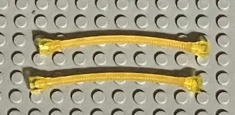 (2) LEGO Classic Space Trans-Yellow Hose (73590c01a) Flexible 8.5L Tabless Ends