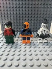 LEGO DC Batman Minifigure Lot – Deathstroke, Robin & Zebra-Man – 76034