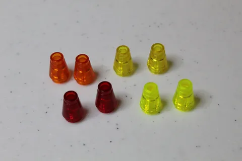 (8) LEGO 1x1 Trans Cones