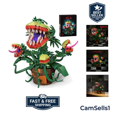 Audrey II Piranha Plant Building Blocks Set - Horror Decor for Enthusiasts