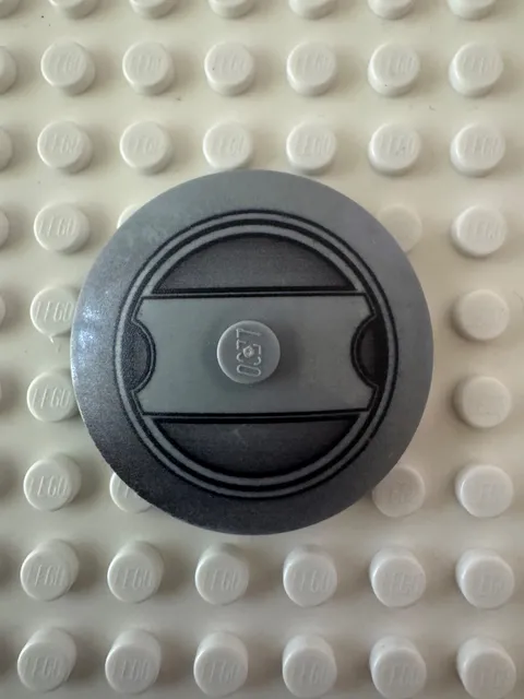 LEGO Round Dish 4 x 4 Inverted with AT-TE Pattern Light Bluish Gray 3960pb005