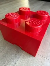 LEGO Storage Brick 4 Stud Red Stackable Storage Box Organizer Pre-Owned