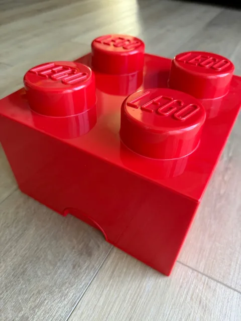 LEGO Storage Brick 4 Stud Red Stackable Storage Box Organizer Pre-Owned