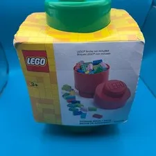 LEGO Round Storage Brick 1 Knob Single Stud Green Organizer Project Case Tub