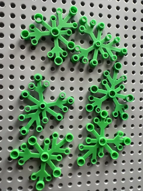 LEGO 2417 Bright Green Plant Leaves 6x5 Lot of 6 Forest Jungle Castle City Tree