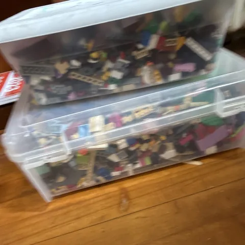 LEGO Bulk Lot Mixed Multicolor Plastic Bricks Parts w/ Baseplates Storage Bins