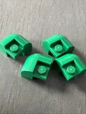 LEGO 67810 Green Slope Curved 2x2x1 1/3 Corner Round w/ Recessed Stud 4 Pieces