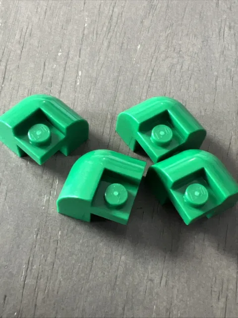 LEGO 67810 Green Slope Curved 2x2x1 1/3 Corner Round w/ Recessed Stud 4 Pieces