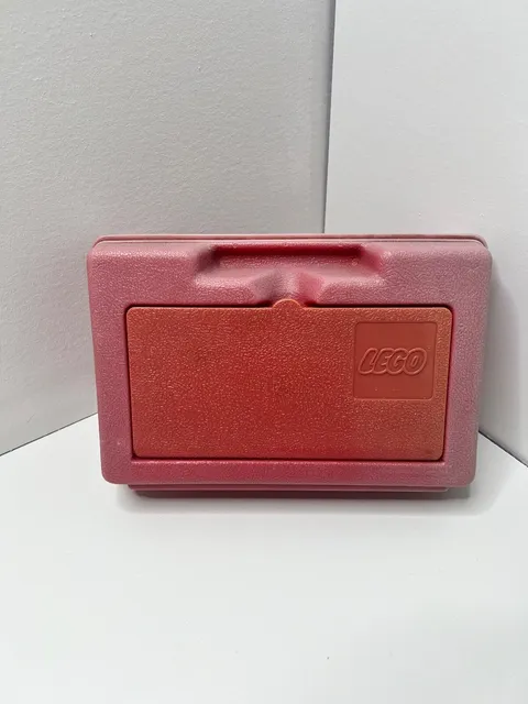 LEGO RED HARD PLASTIC STORAGE BIN CASE 1980'S VINTAGE CLASSIC