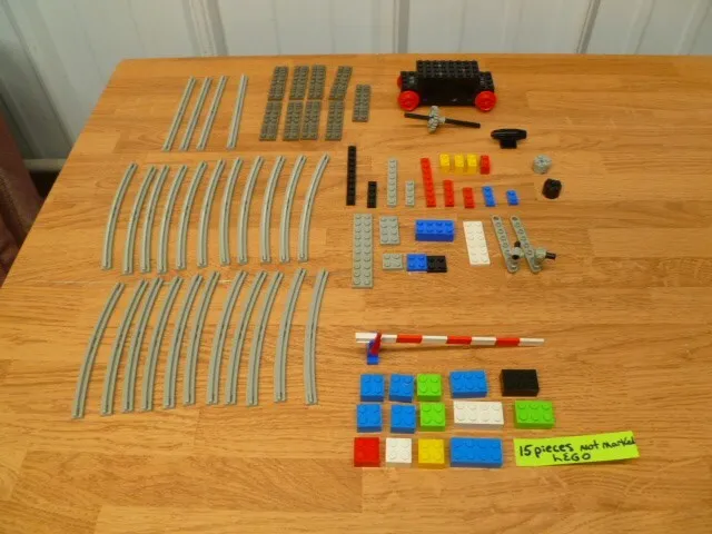 LEGO Black 4v Train Locomotive *Not Tested* PLUS (76) MISC. PIECES & TRACK