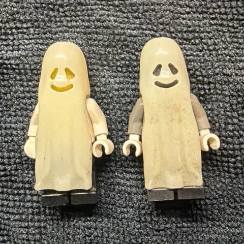 Vintage LEGO Minifigure Ghost Costume Figures Lot of 2 Glow in Dark