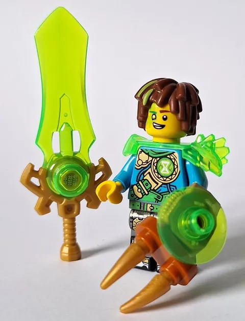 LEGO 71508 Mateo MINIFIGURE & sword trans green armor from Fox Guardian Mech