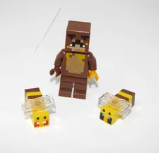 LEGO Minecraft Lot: HONEY BEAR Skin MINIFIGURE w/ BEES