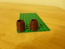 Lego x2 Lot Minifig Reddish BROWN BARREL Wood Pirate Castle Container 2x2x2